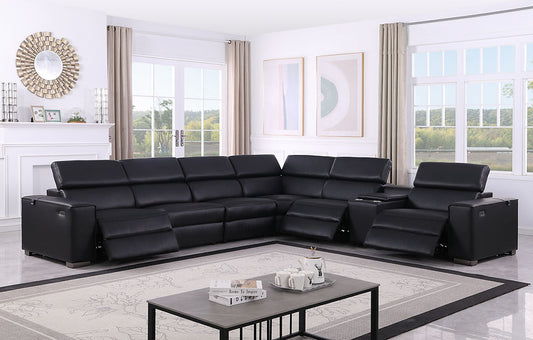 MI-631 Picasso 7-Piece Black Power Reclining Sectional