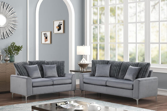 S150 Elina (Grey) Sofa And Loveseat