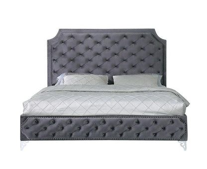 B830 Leilah King Platform Bed (Grey)