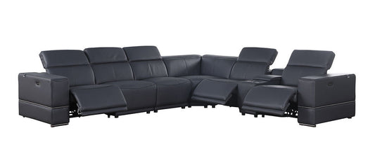 MI-1122 Franco Dark Navy 7-Piece Power Reclining Sectional