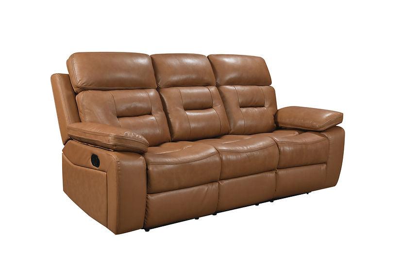 S8232 Dallas Camel Leather Reclining Living Room Set