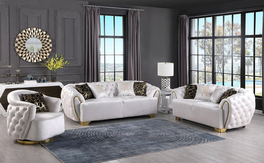 S2004 Mila Luxury White Living Room Set