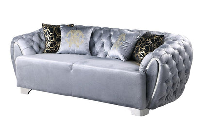 S2004 Mila Light Grey Velvet Living Room Set