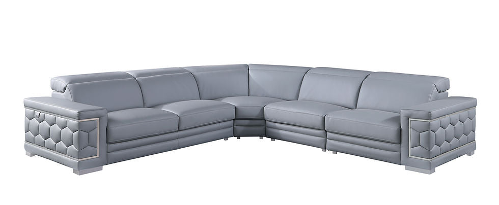 MI-1255 Favo Light Blue 4-Piece Sectional