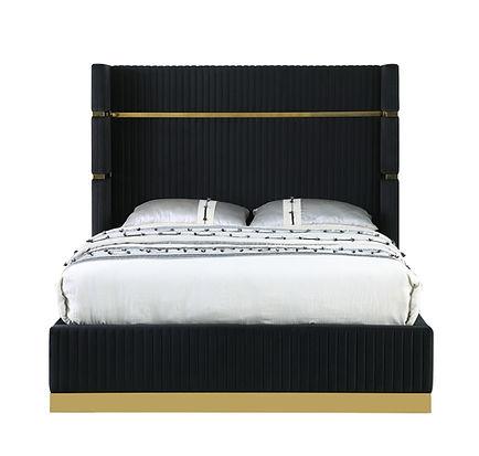 B786 Aspen Black Velvet King Bed