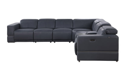 MI-1122 Franco Dark Navy 7-Piece Power Reclining Sectional