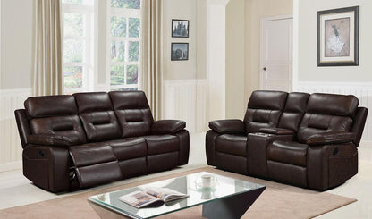 S8232 Dallas Brown Leather Reclining Living Room Set