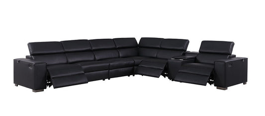 MI-631 Picasso 7-Piece Black Power Reclining Sectional