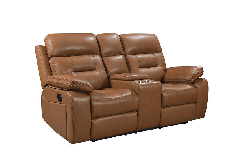 S8232 Dallas Camel Leather Reclining Living Room Set