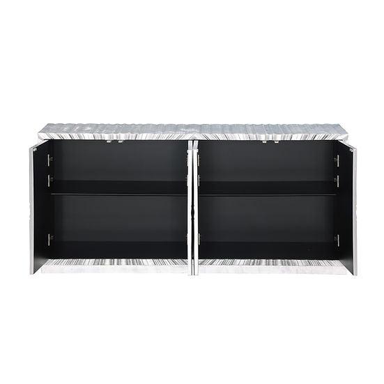 A-C10 Selene Silver Leaf Console Table