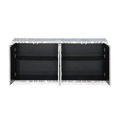 A-C10 Selene Silver Leaf Console Table