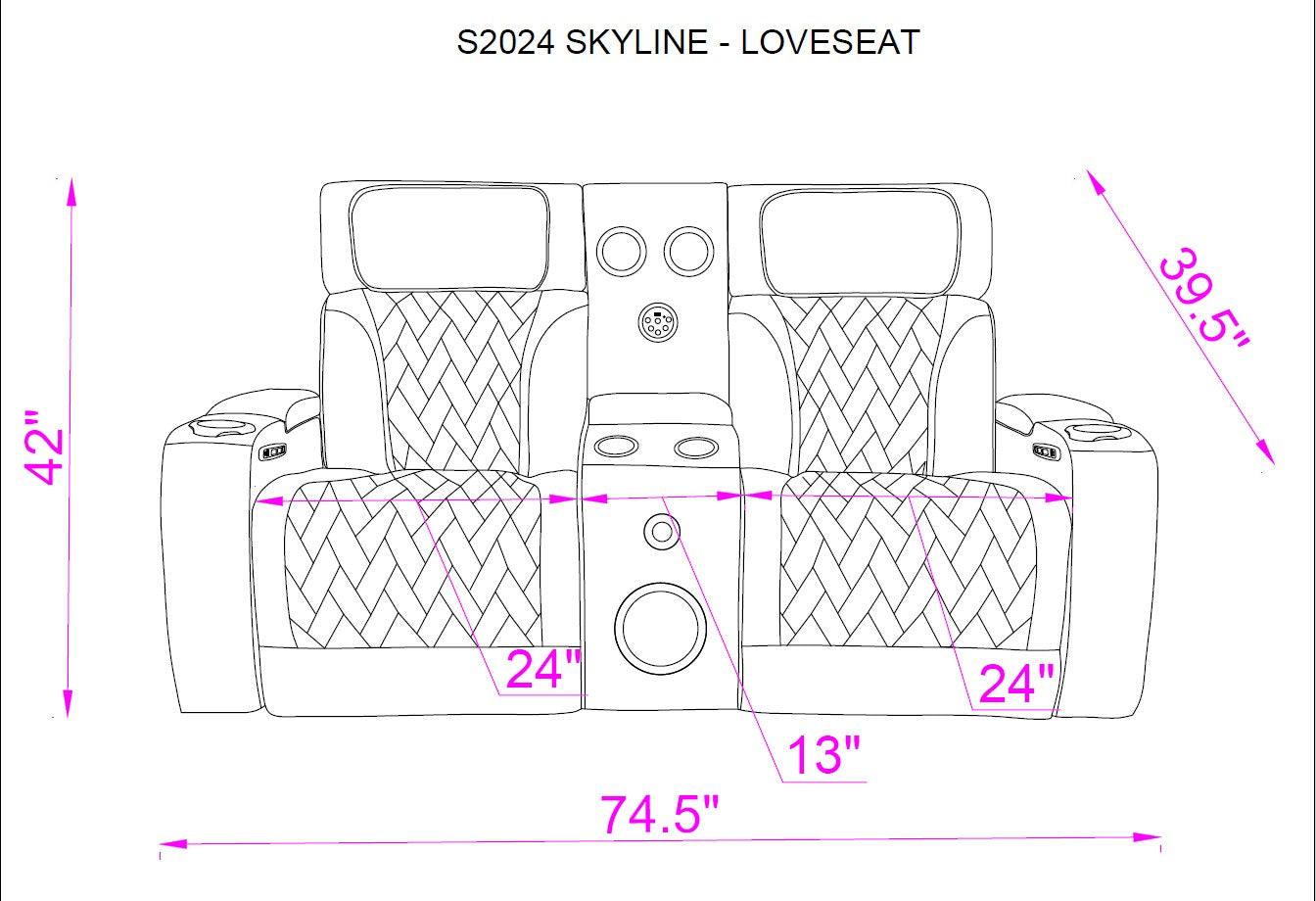 S2024 Skyline (Beige) Reclining Living Room Set