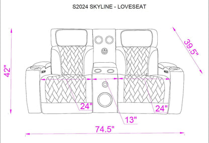 S2024 Skyline (Black) Reclining Living Room Set