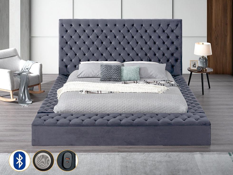 B8012 CATALINA II Grey King Bed