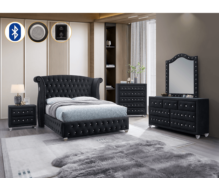 B2030 Divina (Black) Bedroom Set