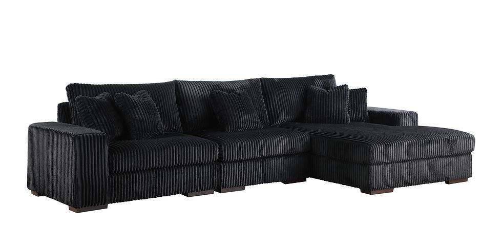 S859 Comfy 3pcs (Black) Sectional