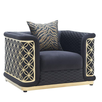 S3390 Riya Black Fabric Living Room Set