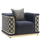 S3390 Riya Black Fabric Living Room Set