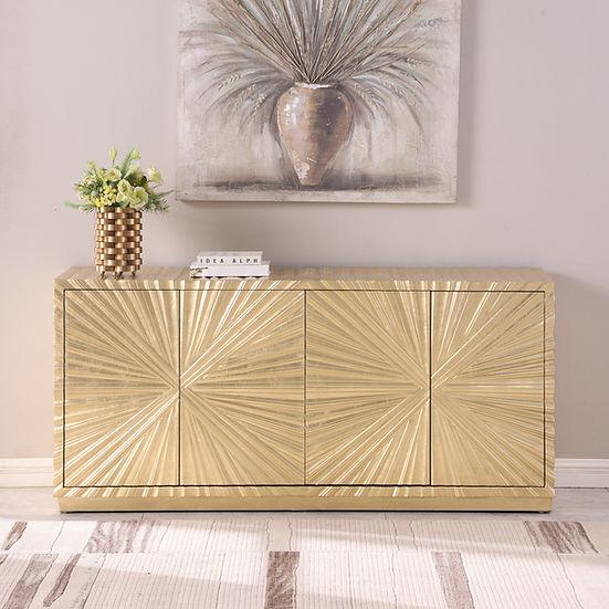 A-C09 Helios Gold Leaf Console Table