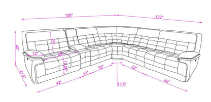 S8900 Starlight (Power/Adj Head) Power Reclining Sectional