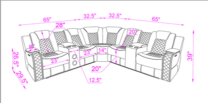 S3480 Eclipse (White) Power Reclining Sectional