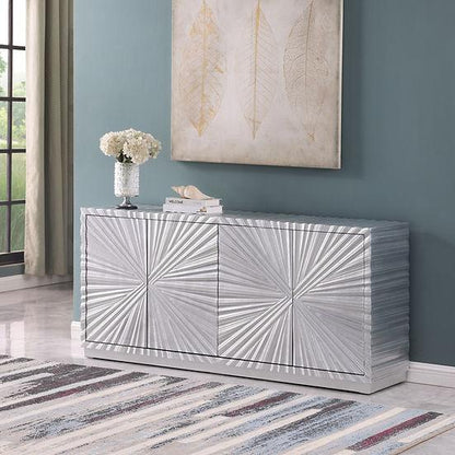 A-C10 Selene Silver Leaf Console Table