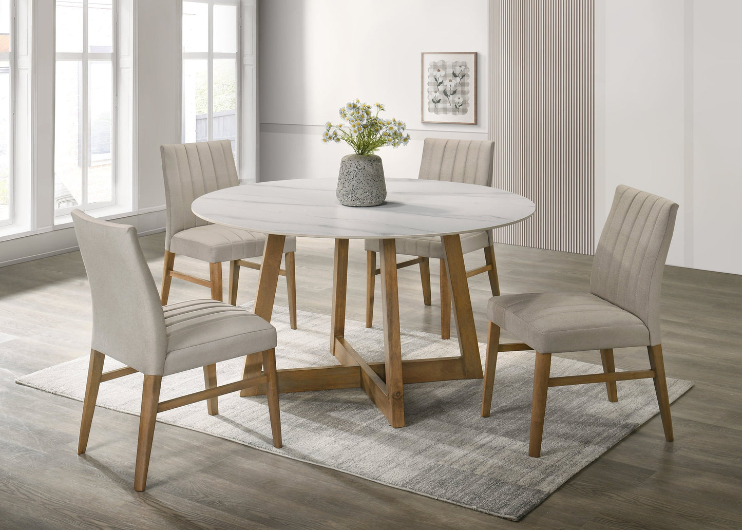 Enzo Light Oak 5-Piece Dining Room Set