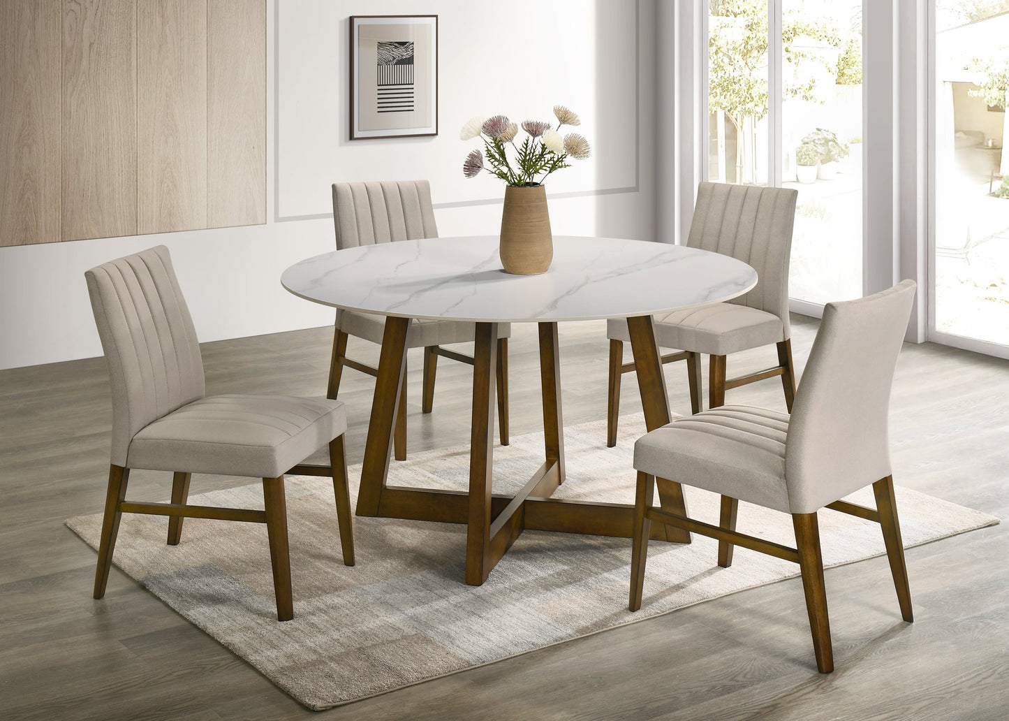 Enzo Dark Oak 5-Piece Dining Room Set