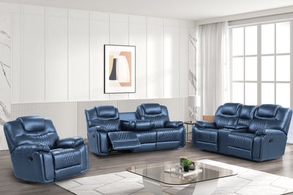 Galveston Blue Oversized 3-Piece Reclining Living Room Set