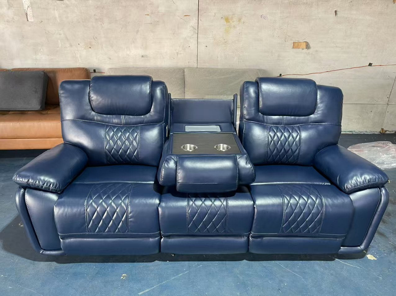 Galveston Blue Oversized 3-Piece Reclining Living Room Set