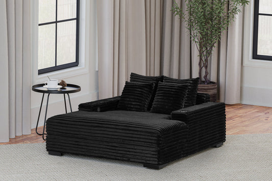 Edna Black Chaise Lounge