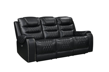 Harley Black Top Grain 3-Piece Power Reclining Living Room Set