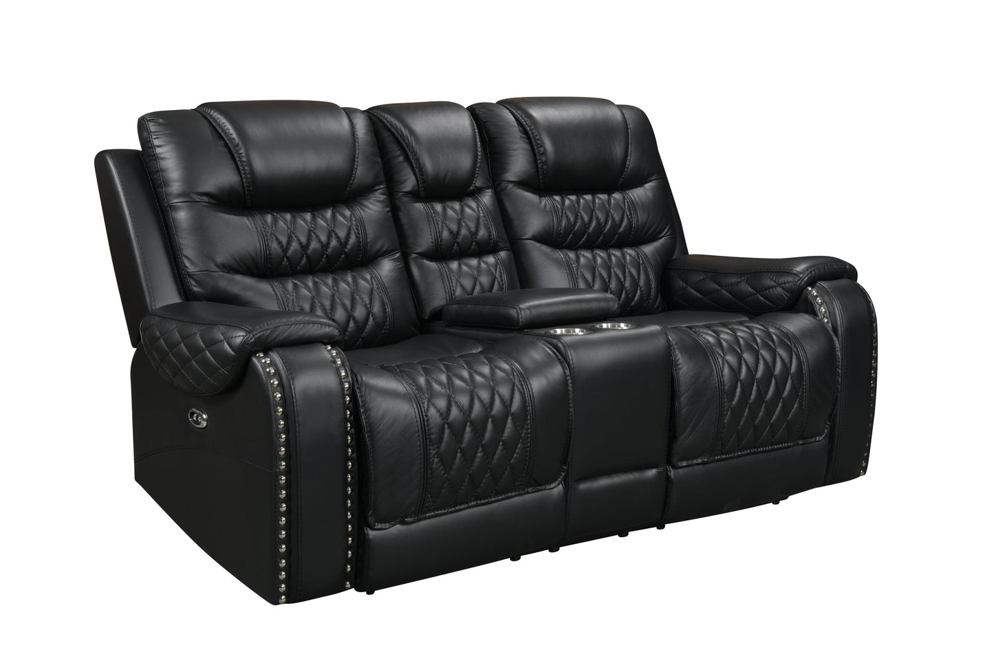 Harley Black Top Grain 3-Piece Power Reclining Living Room Set