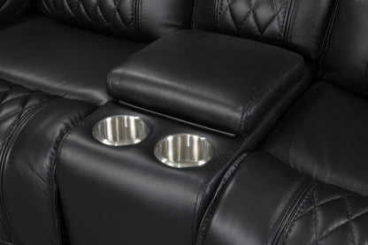 Harley Black Top Grain 3-Piece Power Reclining Living Room Set