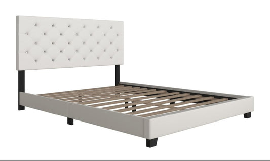 Jolly White Queen Platform Bed