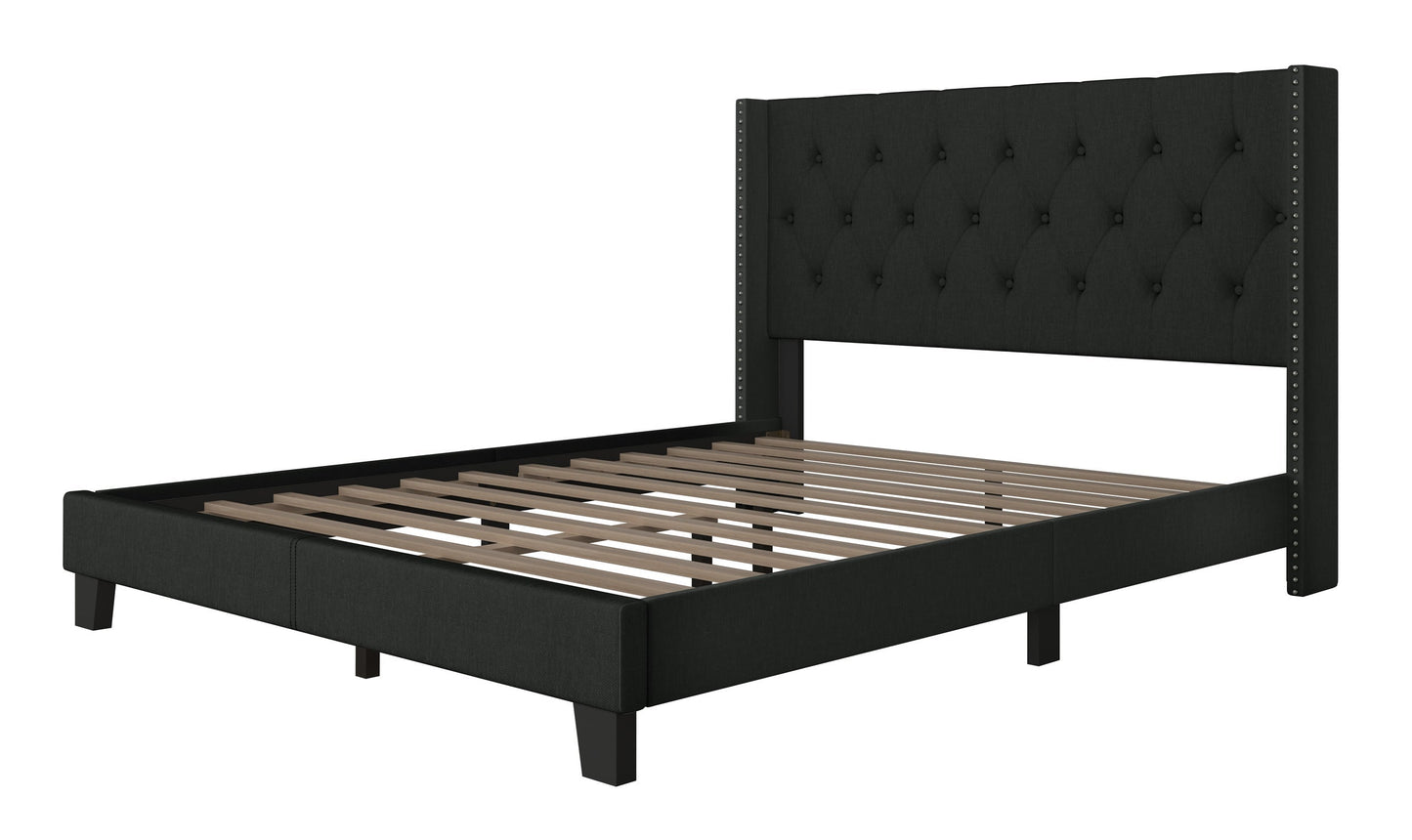 Serenity Charcoal Queen Platform Bed