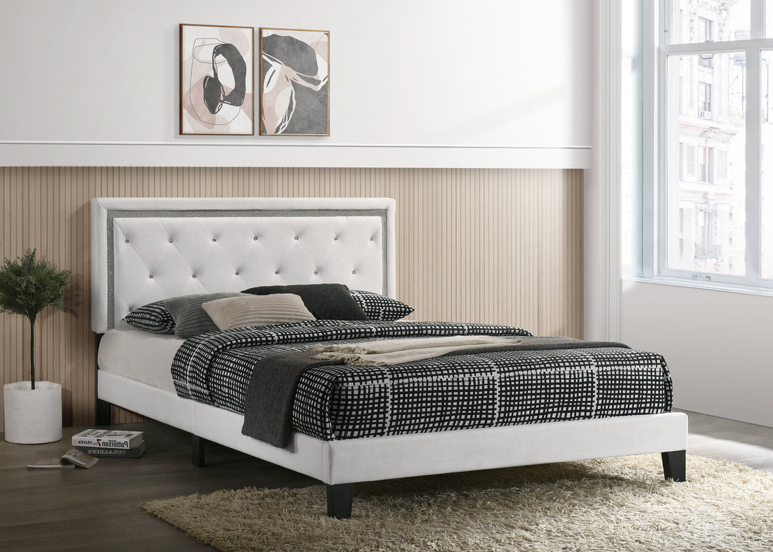 Armada White Queen Platform Bed