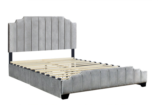 Ridge Gray Full Platform Bed with Side Drawer Storage