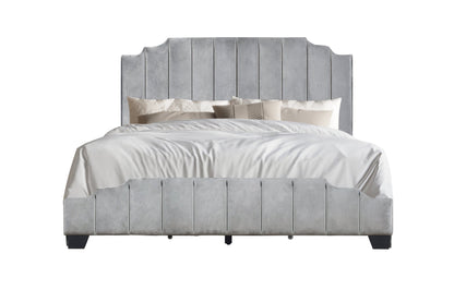 Ridge Gray King Platform Bed with Side Drawer Storage