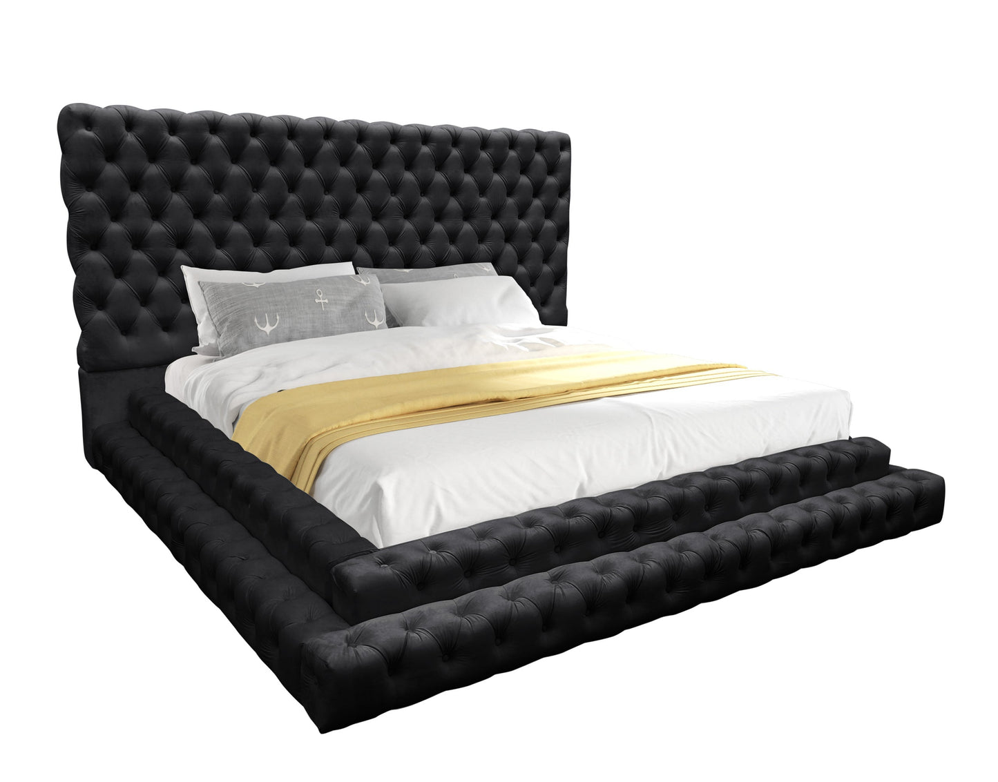 Kiki Black Queen Platform Bed