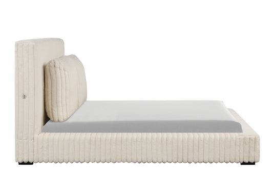 Lauren Beige King Platform Bed