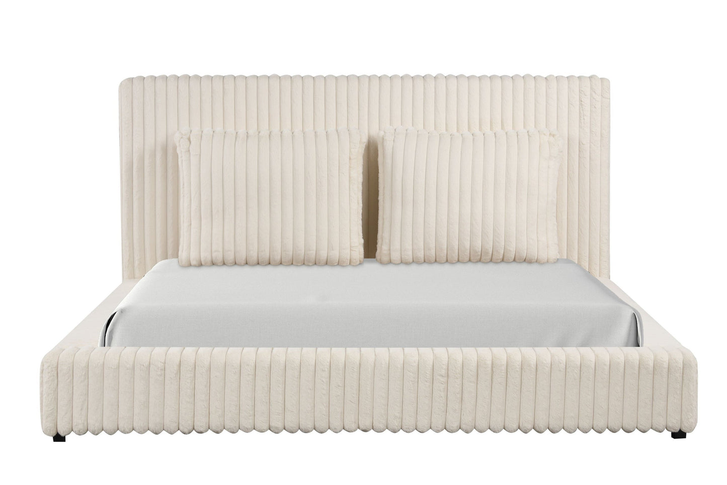 Lauren Beige King Platform Bed