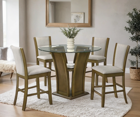 Orlando Brown/Beige 5-Piece Dining Set