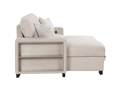 Pacific Beige Reversible Sectional With Pull-Out Bed