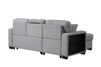 Pacific Gray Reversible Sectional With Pull-Out Bed