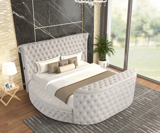 Patron Beige King Platform Bed