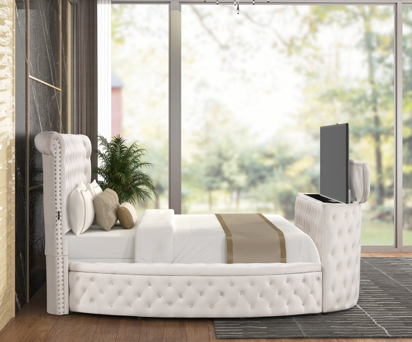 Patron Beige King Platform Bed