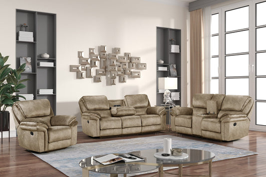 Perry Brown 3-Piece Reclining Living Room Set