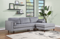 Roxy Gray Velvet RAF Sectional