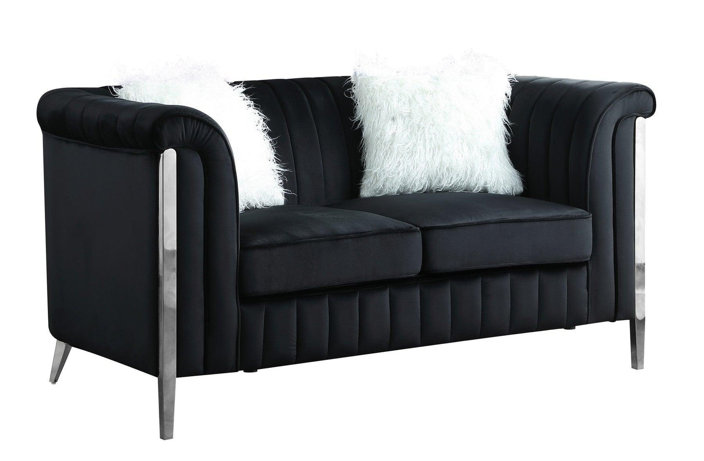 S8288 Fara (Black/Gold) Sofa And Loveseat